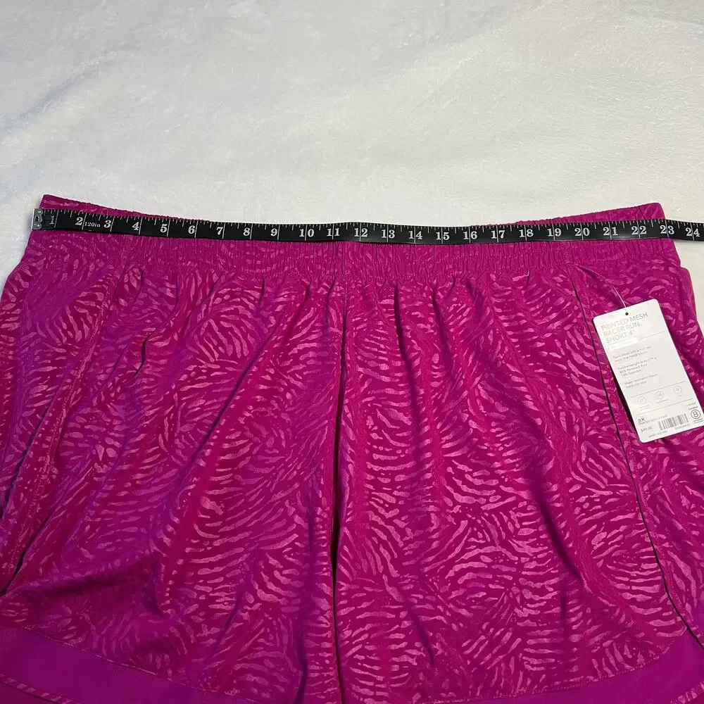 Athleta Printed Mesh Racer Run Shorts Size 3X NEW Gym Workout Exercise Active - Picture 12 of 14